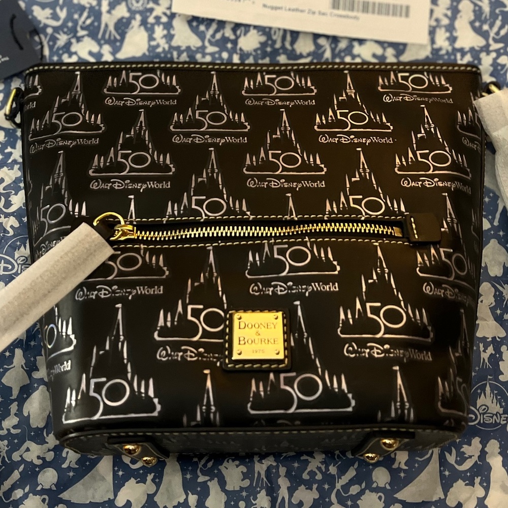 Walt Disney World 50th Anniversary Black Leather Castle by Dooney & Bourke